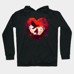 Raven Man Love Heart BRZRKR Hoodie